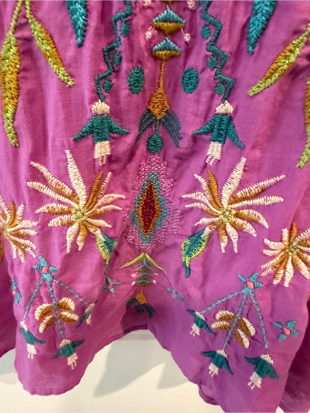Johnny Was Gabriella Pintuck Embroidered Blouse Size XL - Picture 6 of 16
